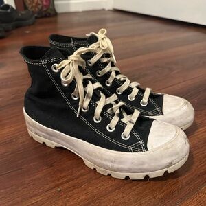 Converse Black and White Platform Sneakers